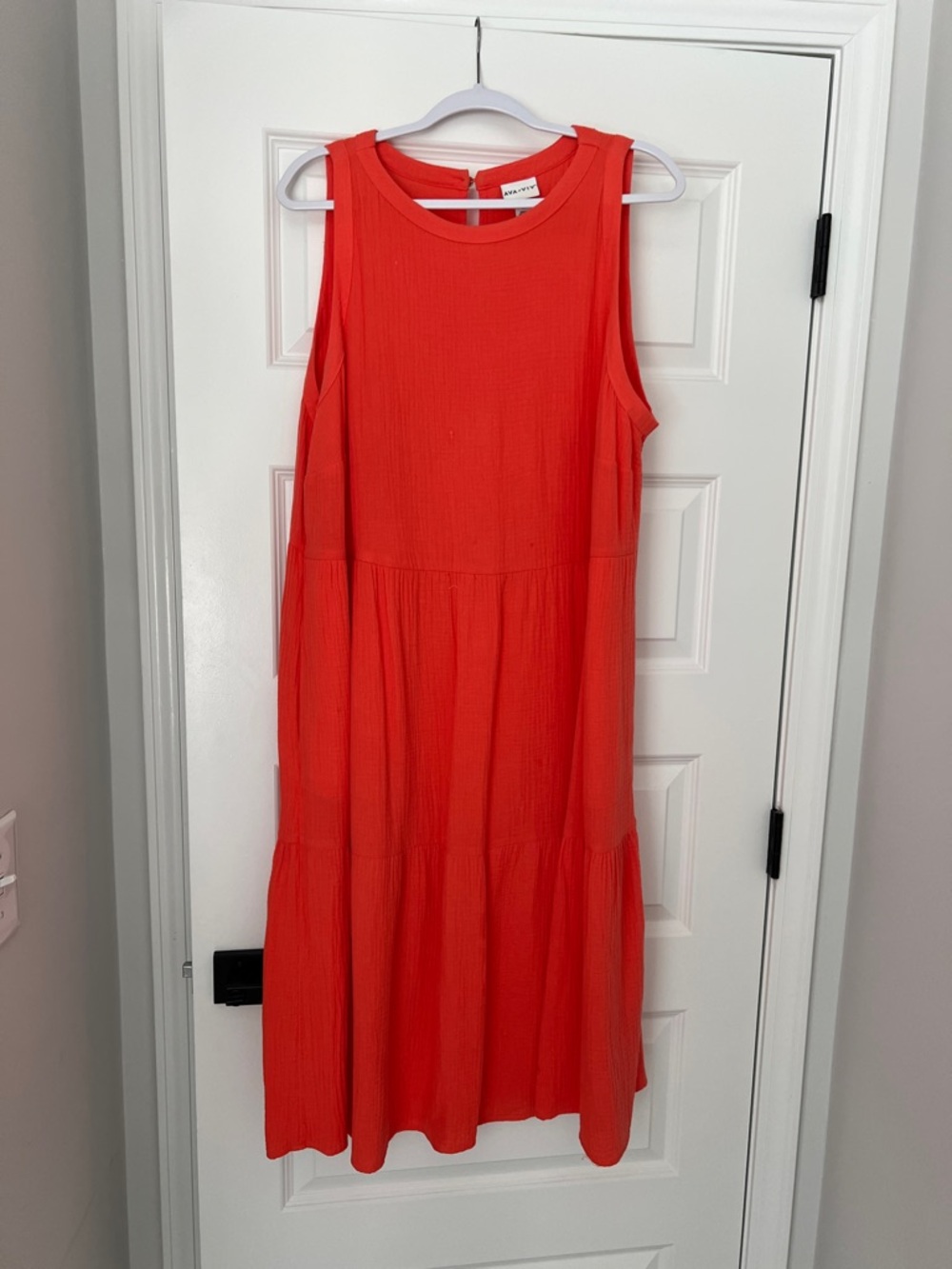 Ava & Viv Bright Coral Sleeveless Maxi Dress